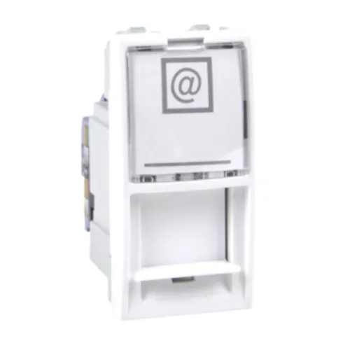 Unica - 1 RJ45 socket (S-One) - 1 m - Cat.6, UTP - white